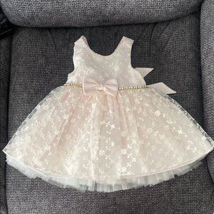 American Princess NWOT Elegant Pink Lace Baby Dress with Bow